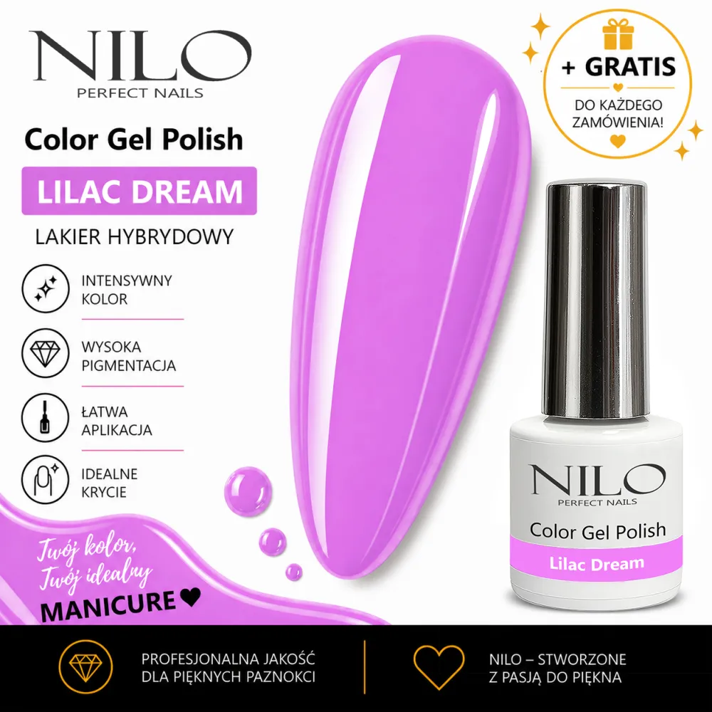 Lakier Hybrydowy Fioletowy Lilac Dream no. 301 NILO Perfect Nails 10ml